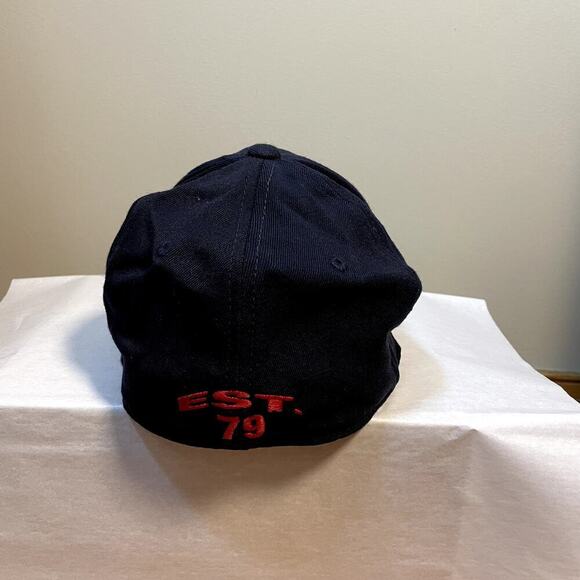 Men's Navy Blue ESPN Baseball Cap Bold Spellout Est 1979 Sports DadCore Logo - Picture 3 of 7